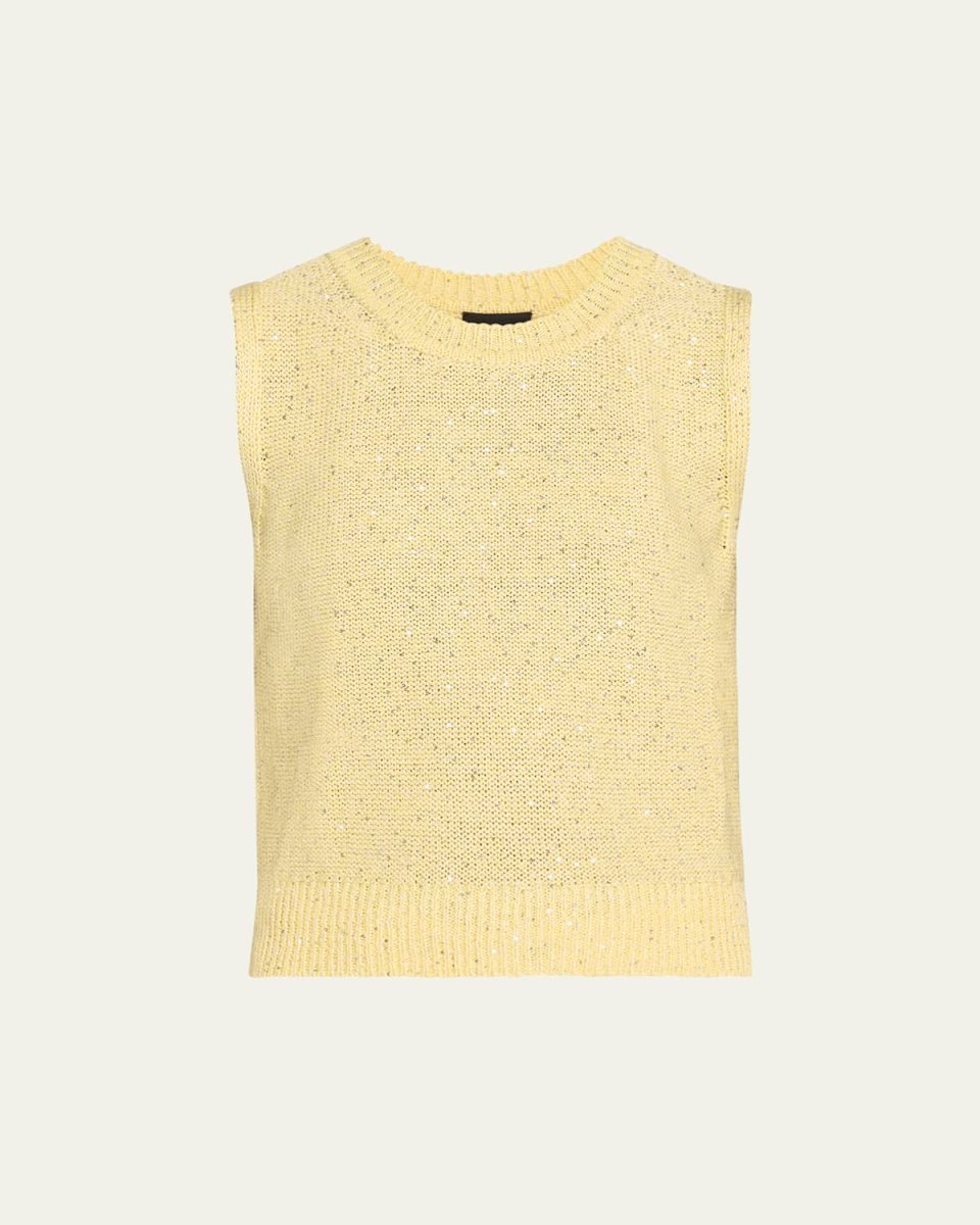 Micro Sequined Knit Sleeveless Sweater
